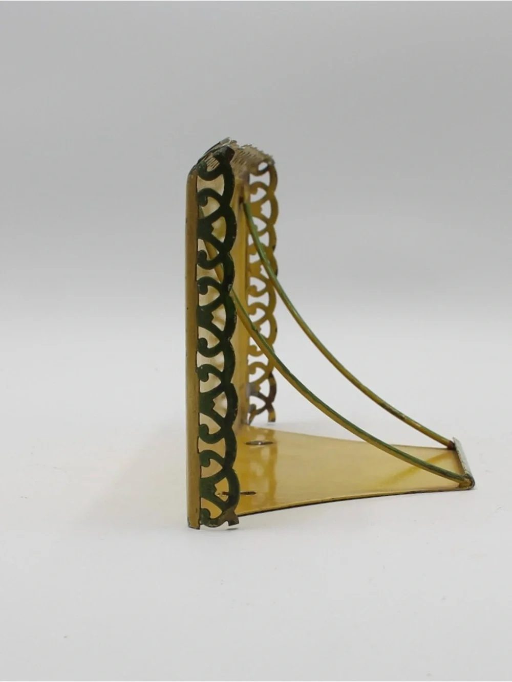 Vintage Yellow Toleware Wall Bracket, Wall Sconce